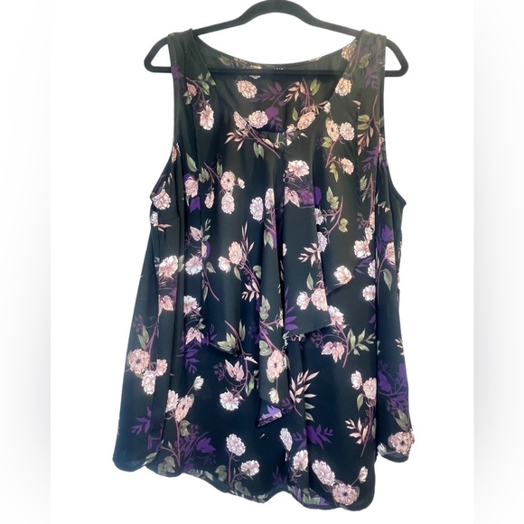 torrid Tops - Torrid Tank Top Black Floral Print Sleeveless Size 2x